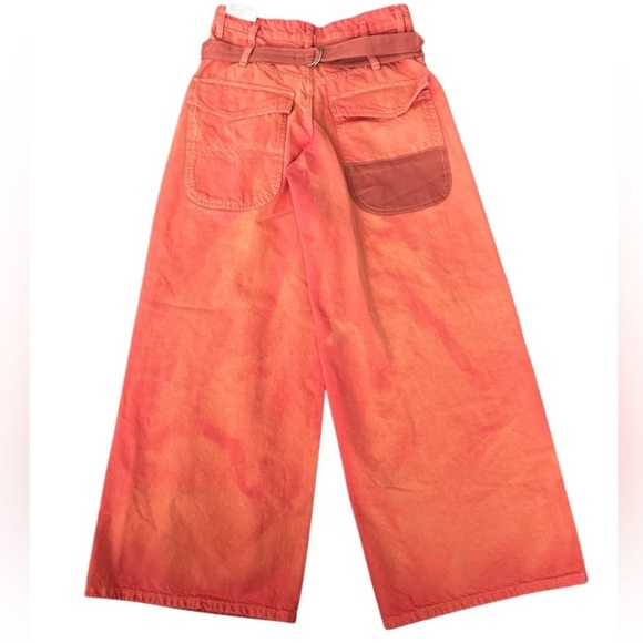 FREE PEOPLE We The Free Waterfall Baggy Wide Leg Jeans Oklahoma Sun Utility Pant - Picture 9 of 11